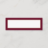 Platzkarte zum Schneeflocken von Gold und Burgund Mini Visitenkarte (Rückseite)