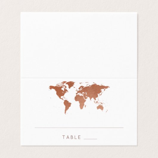 Platzkarte zum Thema "Welplan für Kupferrost" Visitenkarten (Außenseite Aufgefaltet)