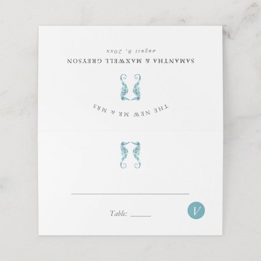 Platzkarten am Strand mit Wahlmöglichkeit (Außenseite Aufgefaltet)