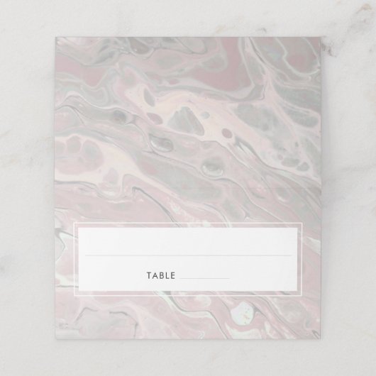 Platzkarten aus Boho Blush-Marmor (Außenseite Aufgefaltet)