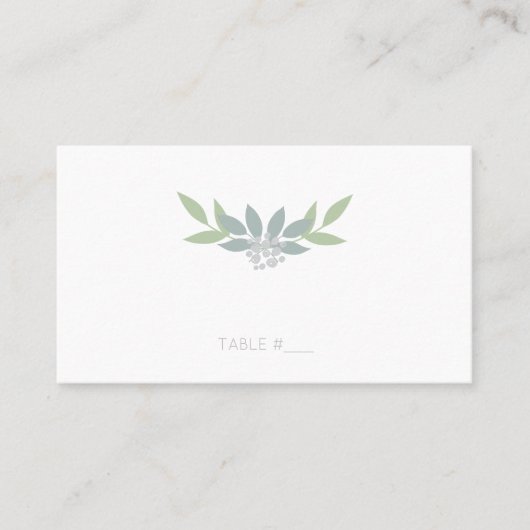 Platzkarten aus grünem Blattwerk - flach (Vorderseite)