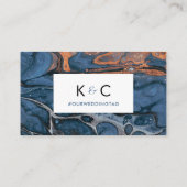 Platzkarten aus handgemalten blauen Marmor Visitenkarte (Rückseite)