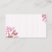 Platzkarten aus rosa und braunen Blüten (Rückseite)