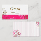 Platzkarten aus rosa und braunen Blüten (Vorne/Hinten)