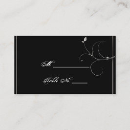 Platzkarten der Hochzeit im Herbst in Schwarz und