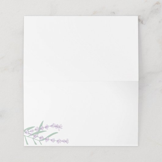 Platzkarten der Levenderflorale (Außenseite Aufgefaltet)