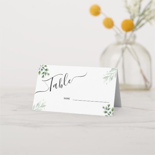 Platzkarten der Tischnummer Minimal (Rückseite)