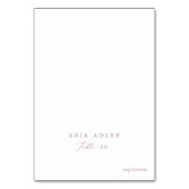 Platzkarten des Delikatmenüs des Rose-Gold-Menüs Tischnummer (Vorderseite)