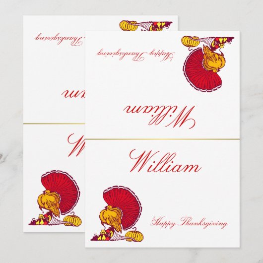 Platzkarten des Erntedanks mit der Türkei (Vorne/Hinten)