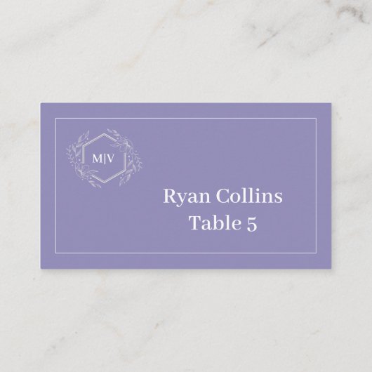 Platzkarten des Lavendelmonogramm-Wappen (Rückseite)