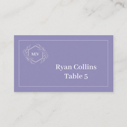 Platzkarten des Lavendelmonogramm-Wappen (Vorderseite)