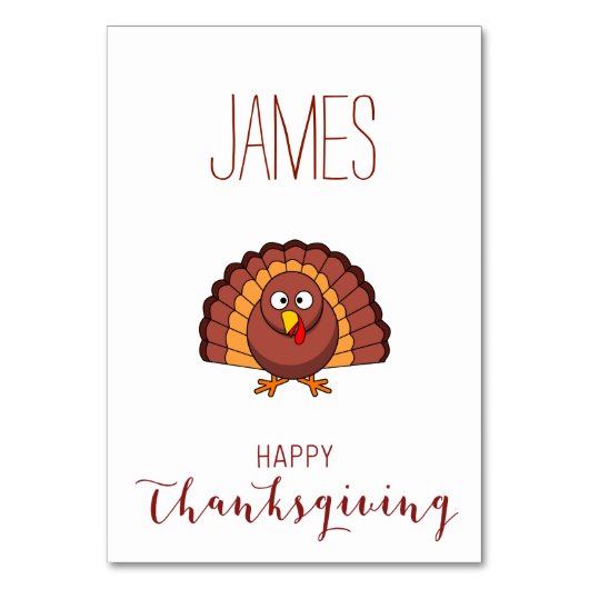 Platzkarten des personalisierten Erntedanks mit de Tischnummer (Rückseite)