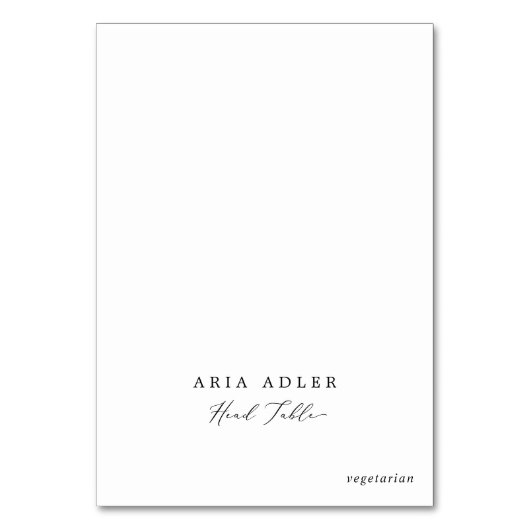 Platzkarten des Schwarz-weißen Kopfmenüs Tischnummer (Vorderseite)