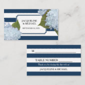 Platzkarten English Blue Hydrangea Silver Glitzer (Vorne/Hinten)