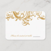 Platzkarten für antike Hochzeiten in Gold (Rückseite)