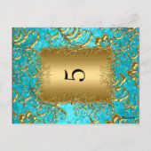 Platzkarten für aquamarine Tischnummer (Rückseite)