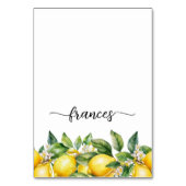 Platzkarten für Blumenblätter in Aquarellen Tischnummer (Vorderseite)