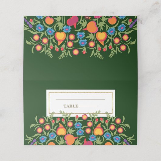 Platzkarten für Blumenmuster (Außenseite Aufgefaltet)