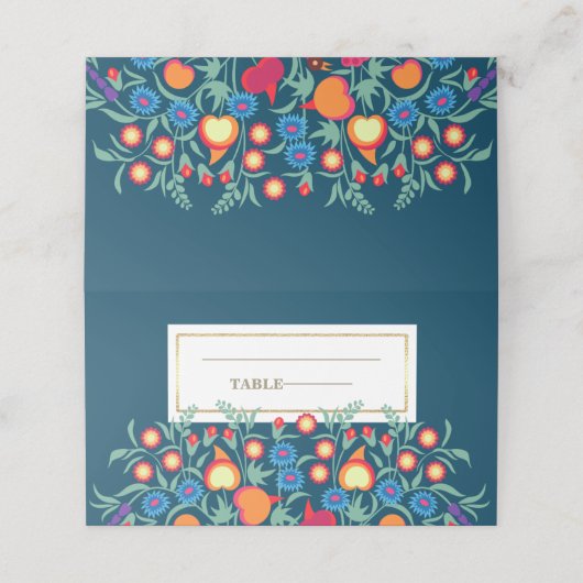 Platzkarten für Blumenmuster (Außenseite Aufgefaltet)