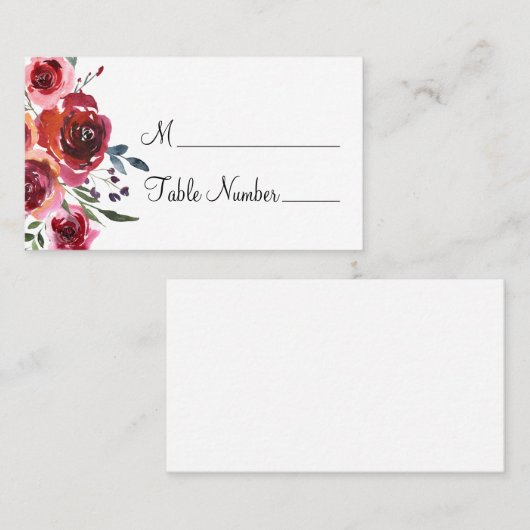 Platzkarten für Blumenzehen (Vorne/Hinten)