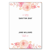 Platzkarten für das Blumenmuster