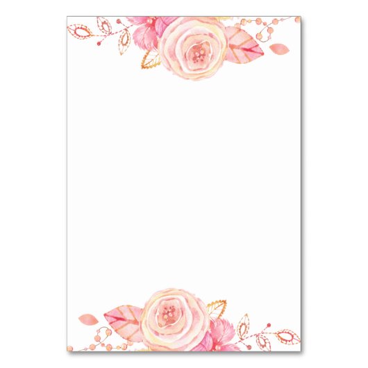 Platzkarten für das Blumenmuster Tischnummer (Rückseite)