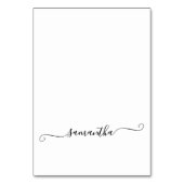 Platzkarten für den Namen der Schwarzen Girly Swas Tischnummer (Vorderseite)