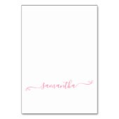 Platzkarten für den rosa Bow-Unterschrift Tischnummer (Vorderseite)