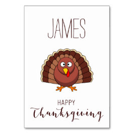 Platzkarten für den weißen Erntedank mit der Türke Tischnummer