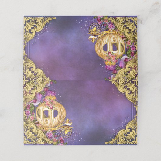 Platzkarten für die Beförderung von lila Golddruck (Außenseite Aufgefaltet)