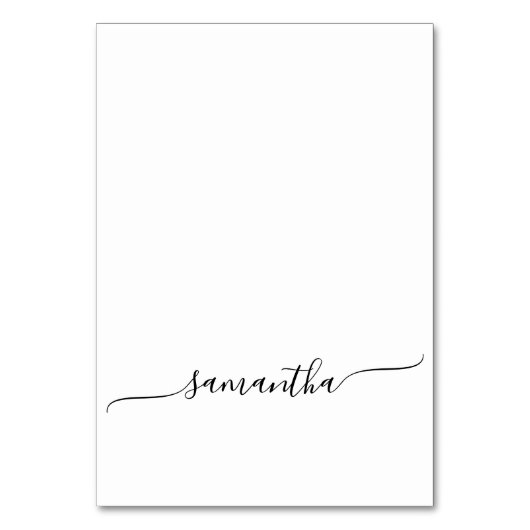 Platzkarten für einfache Swash-Signaturen Tischnummer (Vorderseite)