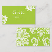 Platzkarten für grüne Damaskals (Vorne/Hinten)