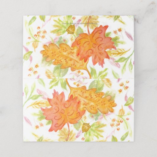 Platzkarten für Herbst (Außenseite Aufgefaltet)