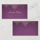 Platzkarten für Hochzeiten im Deko, Gold und lila (Vorne/Hinten)