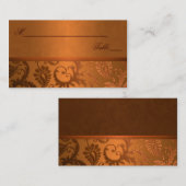 Platzkarten für Kupfer und braune Damasken (Vorne/Hinten)