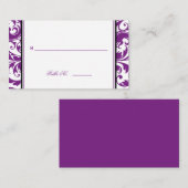 Platzkarten für lila SwirbelDamast (Vorne/Hinten)