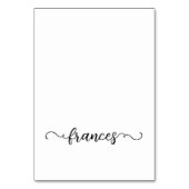 Platzkarten für Niedliche Kurzskriptnamen Tischnummer (Vorderseite)