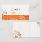 Platzkarten für orange und braune Blumen (Vorne/Hinten)
