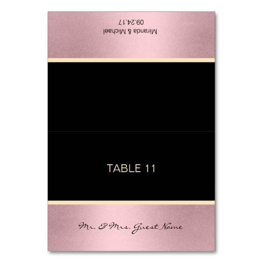 Platzkarten für personalisierte DIY-Hochzeitstitel Tischnummer (Vorderseite)