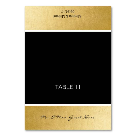 Platzkarten für personalisierte DIY-Hochzeitstitel Tischnummer (Vorderseite)