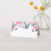 Platzkarten für rosa Peonies Navy Blue Elements (Rückseite)