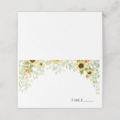 Platzkarten für Sonnenblumen (Außenseite Aufgefaltet)