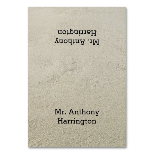 Platzkarten für Strandsname Tischnummer (Vorderseite)