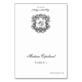 Platzkarten für verzierte Wedding Monogram Guest N Tischnummer (Vorderseite)