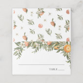 Platzkarten für Vintage Clementinen und Grünpflanz (Außenseite Aufgefaltet)