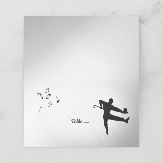 Platzkarten gestochen Tänzer (Außenseite Aufgefaltet)
