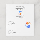 Platzkarten-Hochzeit-Zwillingsflame- Platzkarte (Außenseite Aufgefaltet)