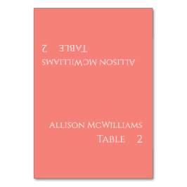 Platzkarten Hochzeiten - Rosa Korallen und Weiß Tischnummer