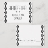 Platzkarten im Art Déco-Stil des Weißen Orients (Vorne/Hinten)