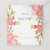 Platzkarten in Aquarellfarbe Rosa (Außenseite Aufgefaltet)